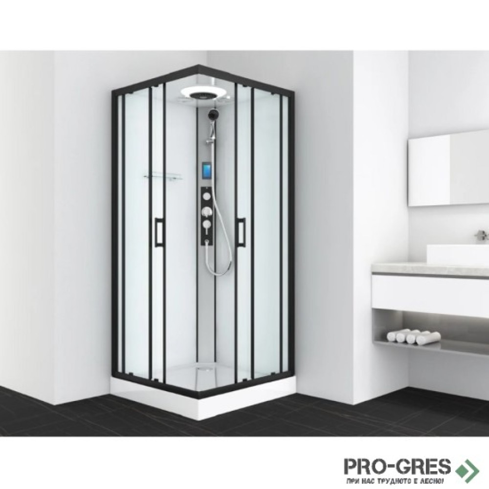 Хидромасажна душ кабина MIAMI BLACK, Sanotechnik CL21B