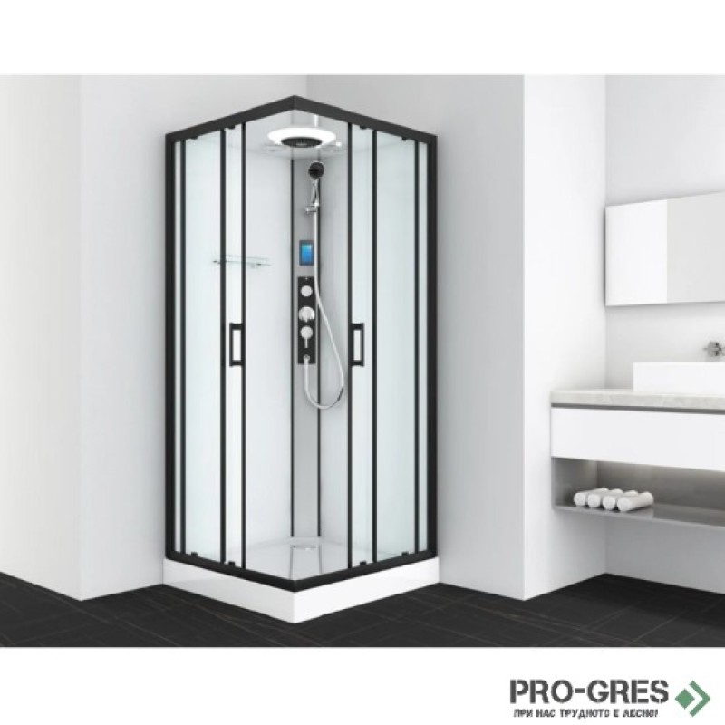 Хидромасажна душ кабина MIAMI BLACK, Sanotechnik CL21B