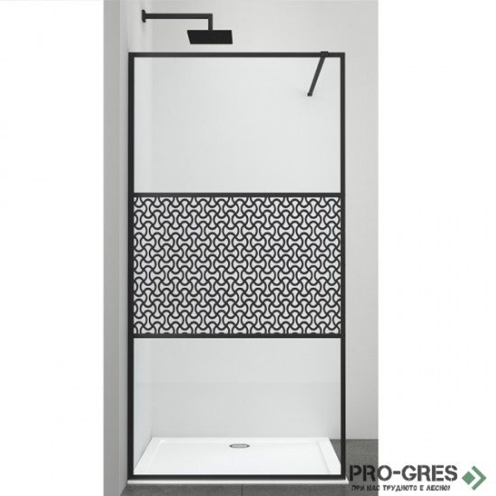 Стационарен параван за баня ALU NEW BLACK, Sanotechnik DC100B
