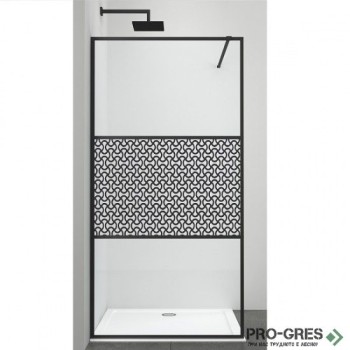 Стационарен параван за баня "ALU NEW BLACK", Sanotechnik DC100B