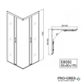 Душ кабина ELITE, квадратна, хром, Sanotechnik E80SC