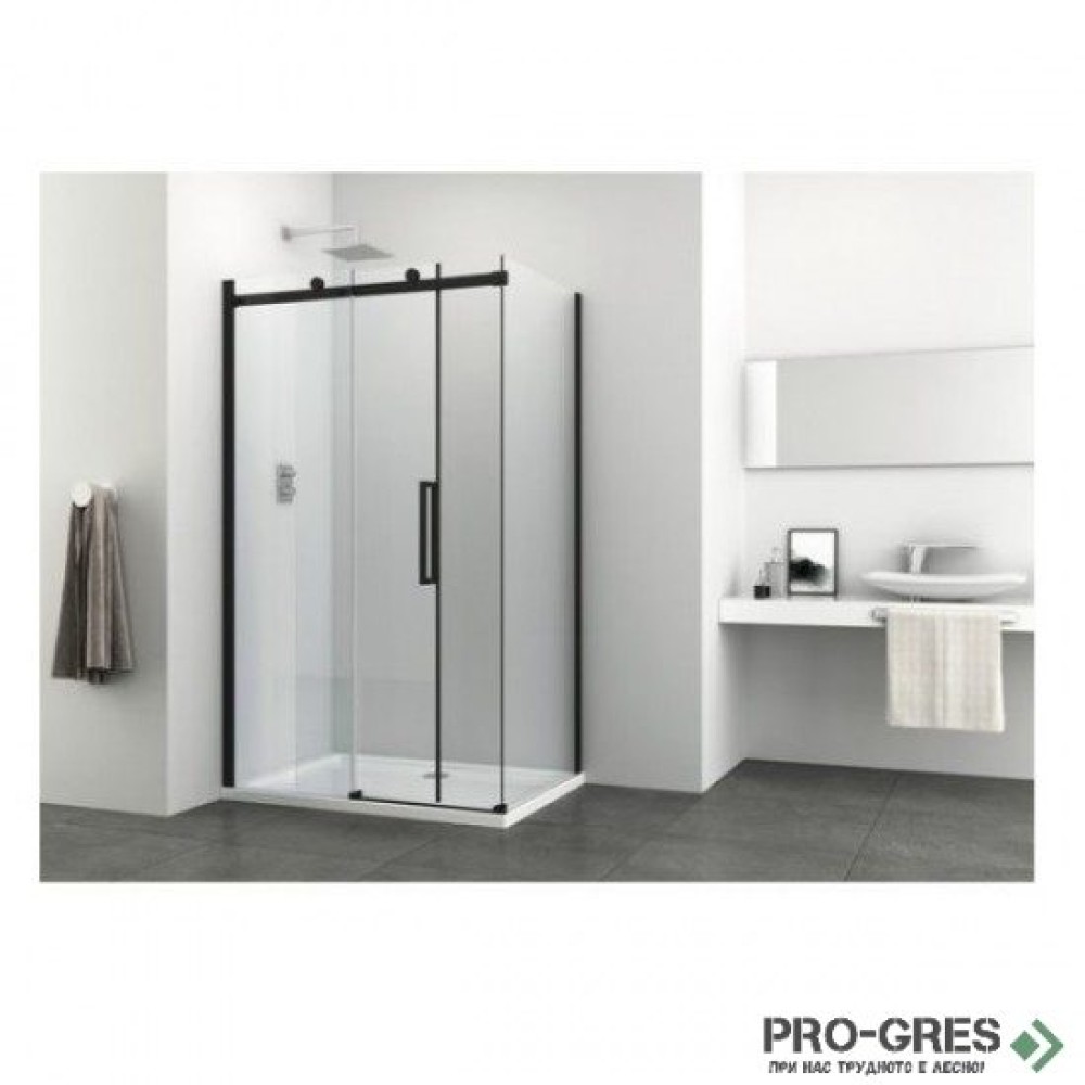 Душ кабина ELITE BLACK, правоъгълна, черна , Sanotechnik G120B+H80B