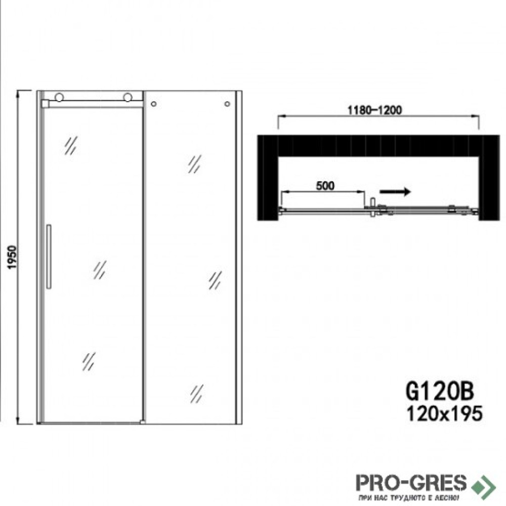 Преграден душ параванELITE BLACK, в черно, Sanotechnik G120B