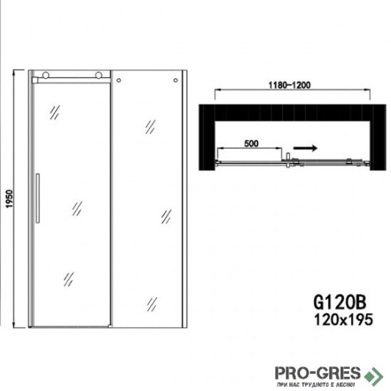 Преграден душ параванELITE BLACK, в черно, Sanotechnik G120B
