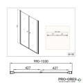 Преграден душ параван STUDIO, хром, Sanotechnik N1090
