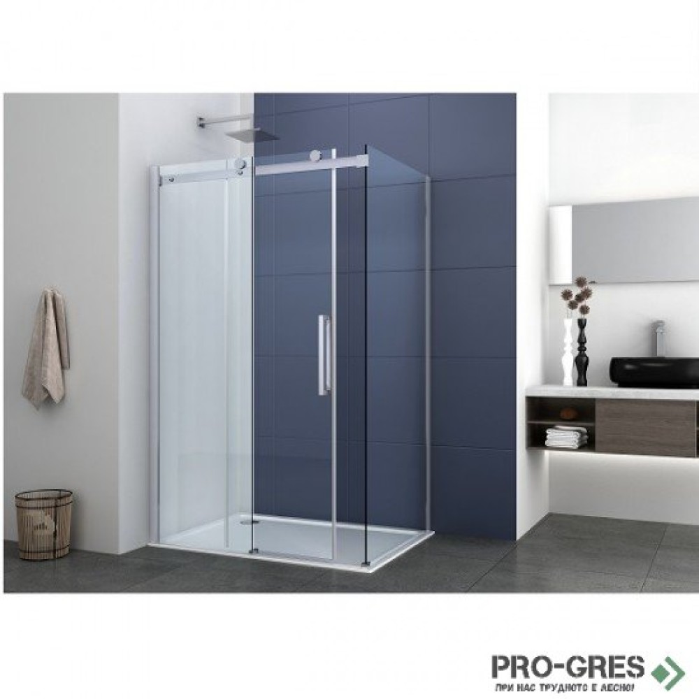Душ кабина SAPHIR, правоъгълна, хром, Sanotechnik N120U+H80