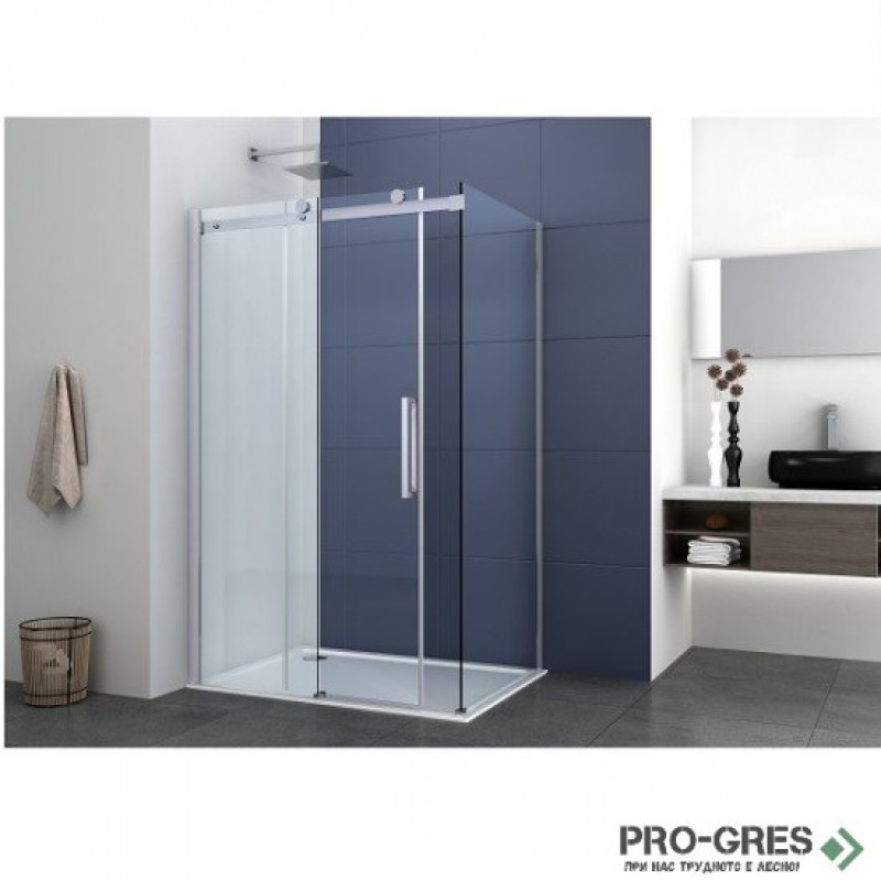 Душ кабина SAPHIR, правоъгълна, хром, Sanotechnik N120U+H80