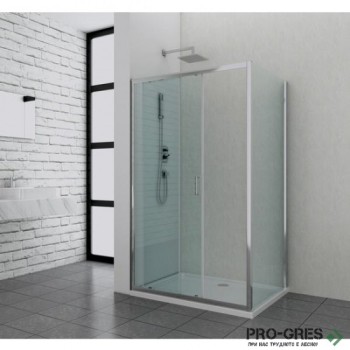 Душ кабина "ELITE", правоъгълна, хром, Sanotechnik S100+F80