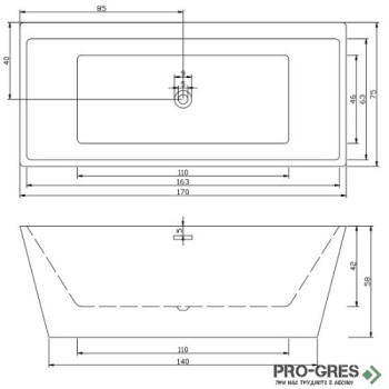 Свободностояща вана 170 см, в бяло Sanotechnik STYLE Свободностояща вана 170 см, в бяло Sanotechnik STYLE