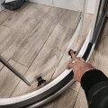 Душ кабина овал 6мм прозрачно стъкло Хром и Черен профил 90х90см AAQ6