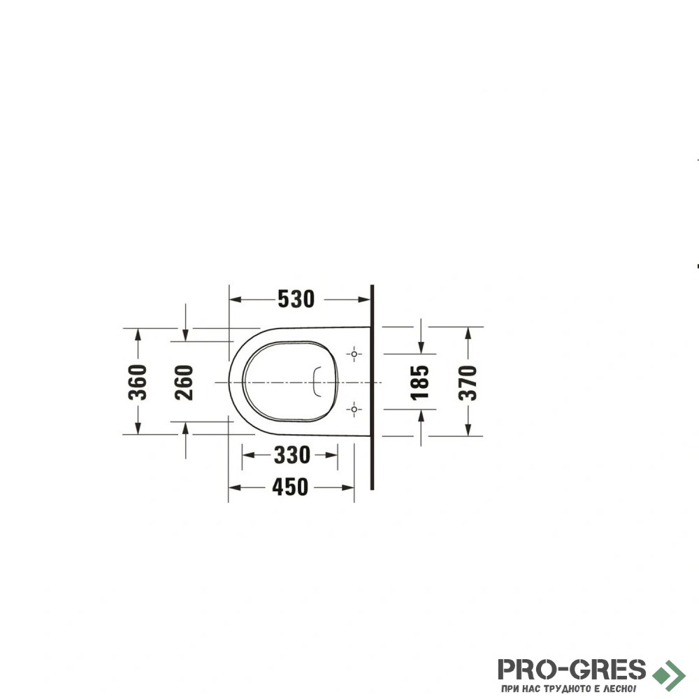 Kонзолна тоалетна чиния Muk Rimless 530х370 мм без ръб