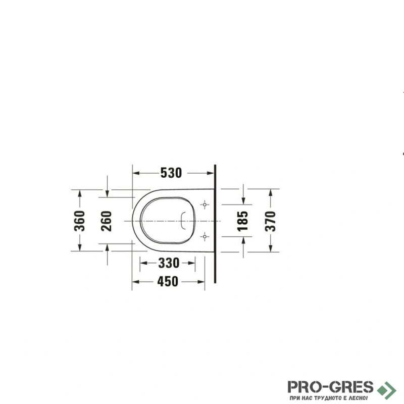 Kонзолна тоалетна чиния Muk Rimless 530х370 мм без ръб