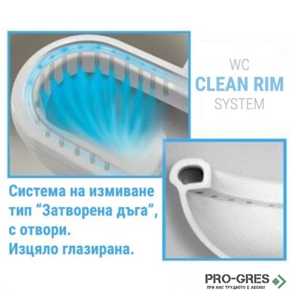 Конзолна тоалетна чиния SEREL SMART SM12 BETA Soft Close