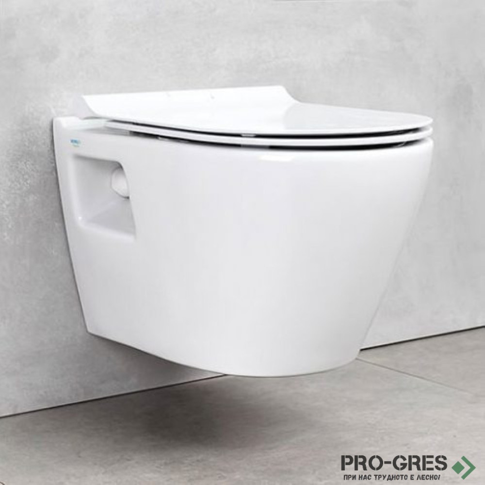 Конзолна тоалетна чиния с вградено биде SEREL SMART SM12 GTL SLIM Soft Close