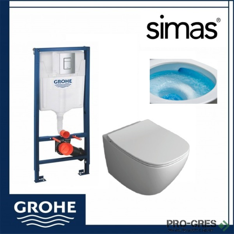 Комплект структура Grohe с кубичен хром бутон и конзолна чиния Simas Juniper Green Vertigo Комплект структура Grohe с кубичен хром бутон и конзолна чиния Simas Juniper Green Vertigo