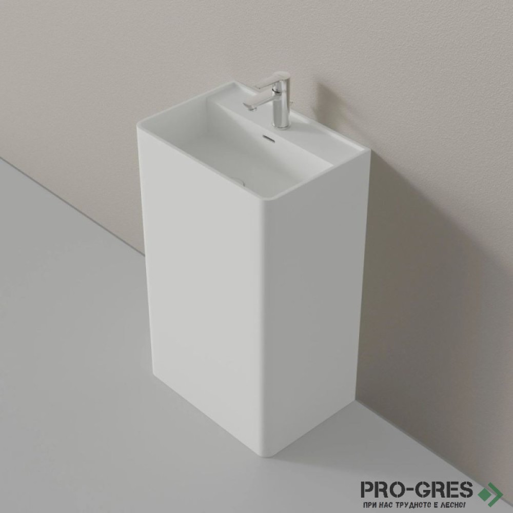 Свободностояща мивка за баня Avonite Rectangular 55х40х90 см Solid Stone в цвят по RAL
