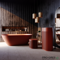 Свободностояща мивка за баня Avonite Oval Stripes 60х40 см Solid Stone в цвят по RAL