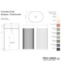 Свободностояща мивка за баня Avonite Oval Stripes 60х40 см Solid Stone в цвят по RAL