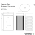 Свободностояща мивка за баня Avonite Oval Diamonds 60x40x90 см  Solid Stone в цвят по RAL