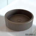 Мивка за баня Vigo Round Stripes 416х416х130 мм Solid Stone в цвят по RAL
