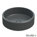 Мивка за баня Vigo Round Stripes 416х416х130 мм Solid Stone в цвят по RAL
