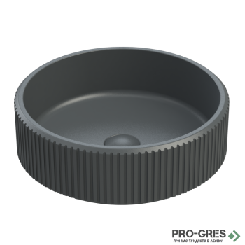 Мивка за баня Vigo Round Stripes 416х416х130 мм Solid Stone в цвят по RAL