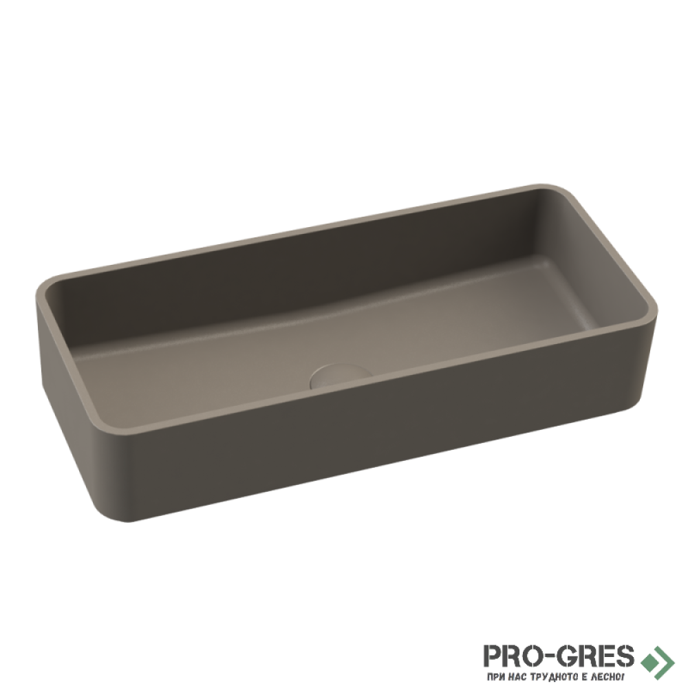 Мивка за баня Case Rectangular 60x26 см Solid Stone в цвят по RAL