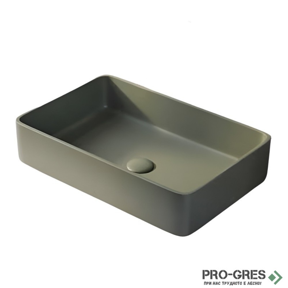 Мивка за баня Case Rectangular 56x37см Solid Stone в цвят по RAL