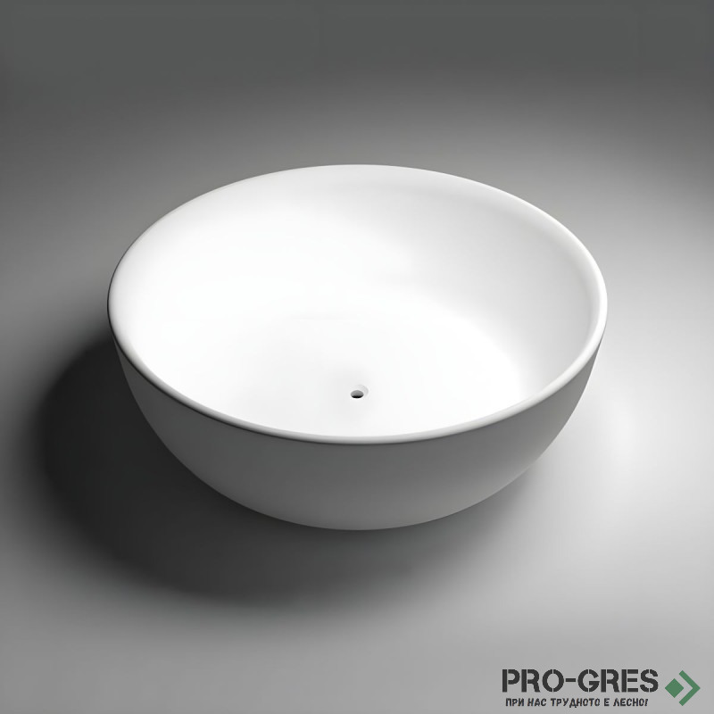 Свободностояща вана  Cusco Round ф153см Solid Stone в цвят по RAL