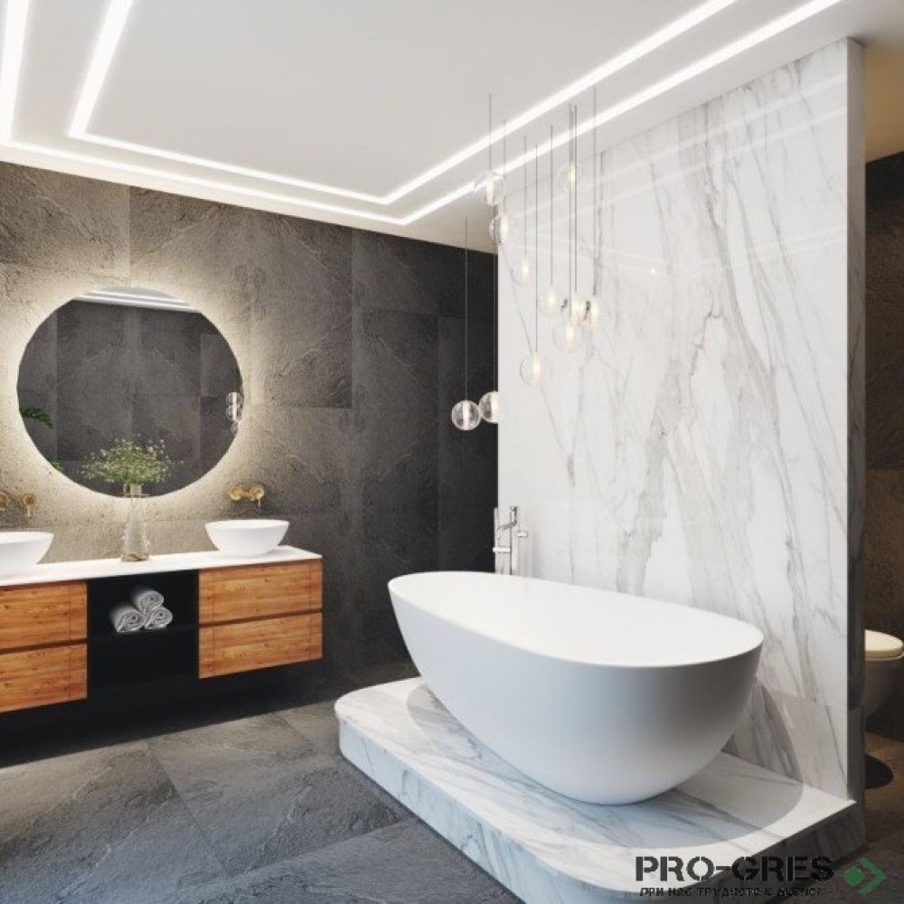 Свободностояща вана Lima 167x86 см Solid Stone в цвят по RAL