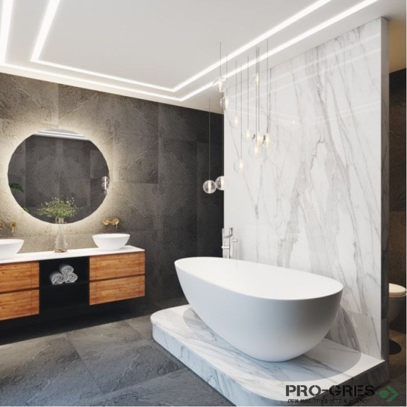 Свободностояща вана Lima 167x86 см Solid Stone в цвят по RAL