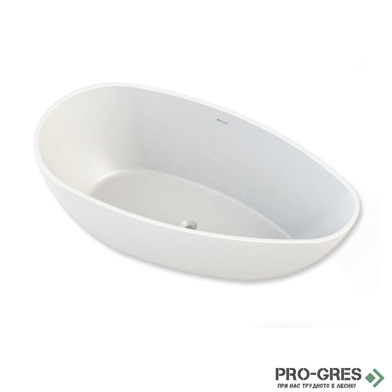 Свободностояща вана Lima 167x86 см Solid Stone в цвят по RAL