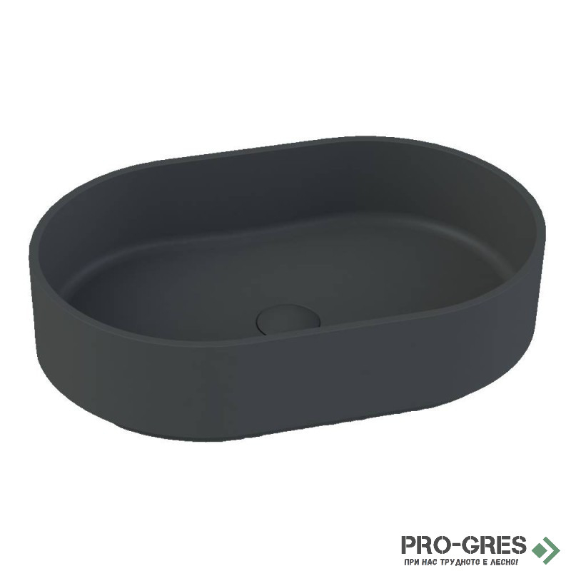 Мивка за баня Case Oval 55x36см Solid Stone в цвят по RAL