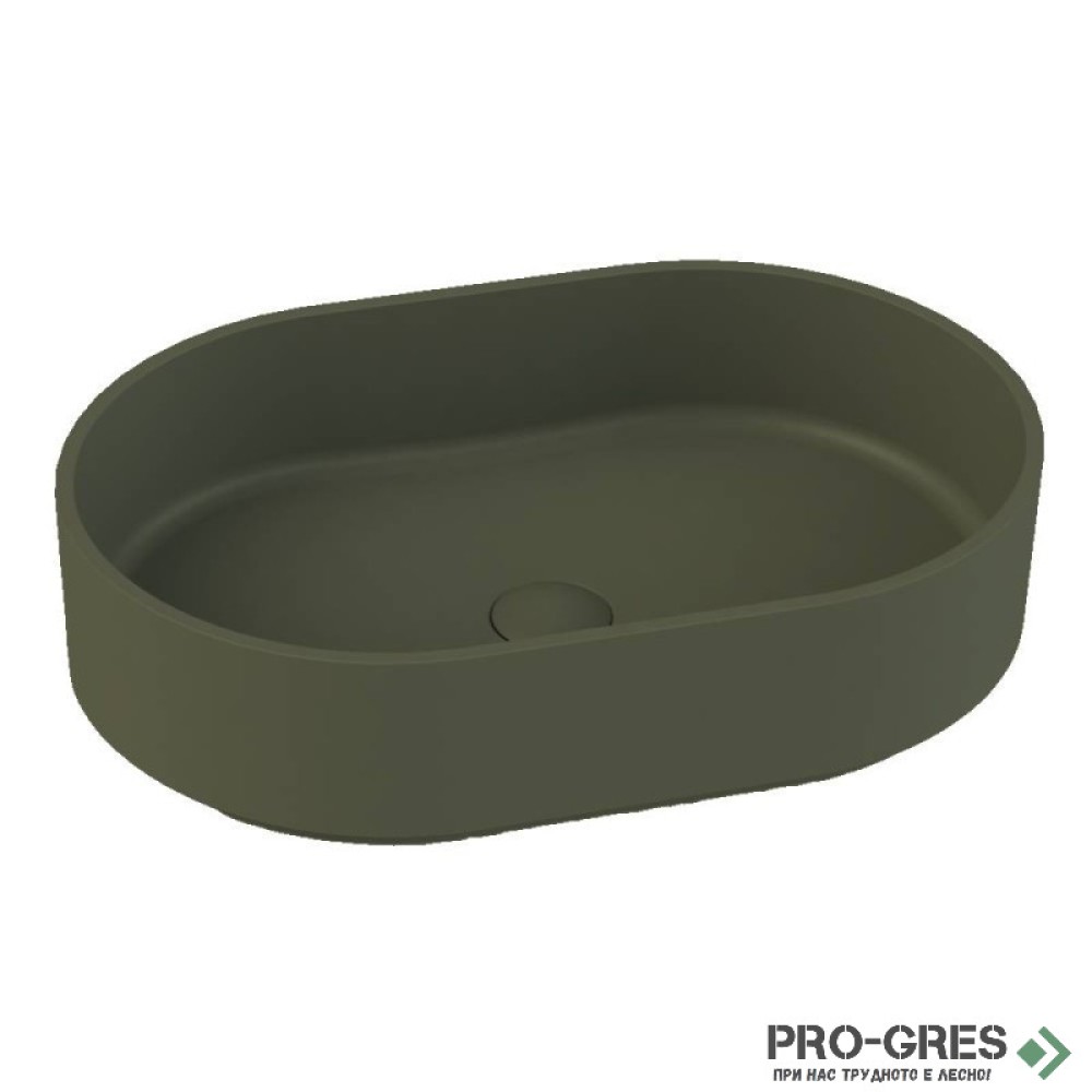 Мивка за баня Case Oval 55x36см Solid Stone в цвят по RAL