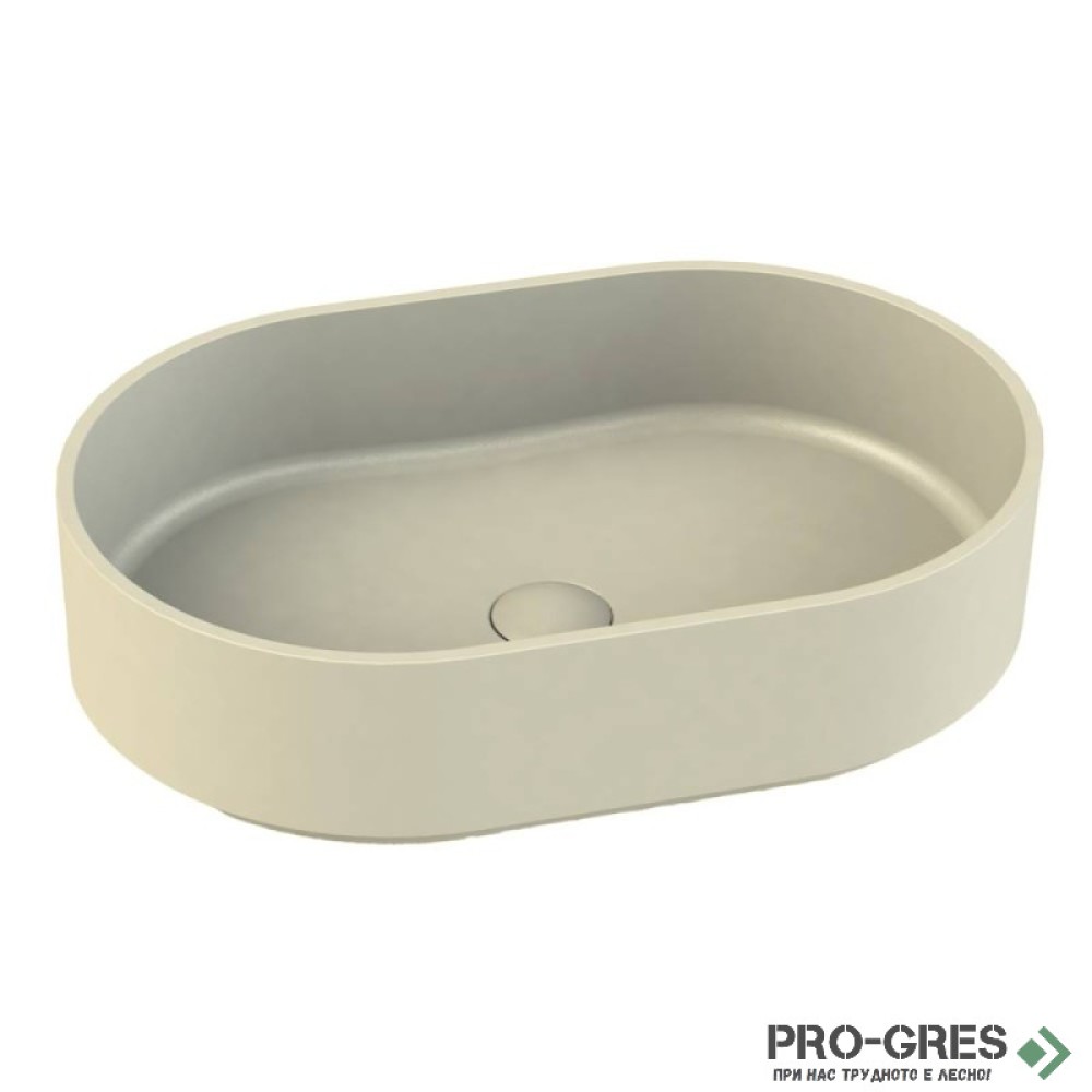 Мивка за баня Case Oval 55x36см Solid Stone в цвят по RAL