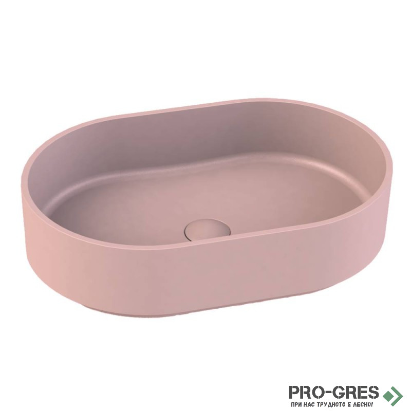 Мивка за баня Case Oval 55x36см Solid Stone в цвят по RAL