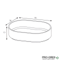 Мивка за баня Case Oval 55x36см Solid Stone в цвят по RAL