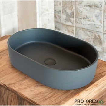 Мивка за баня Case Oval 55x36см Solid Stone в цвят по RAL