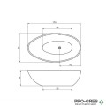 Свободностояща вана Nirvana 174х95 см Solid Stone в цвят по RAL