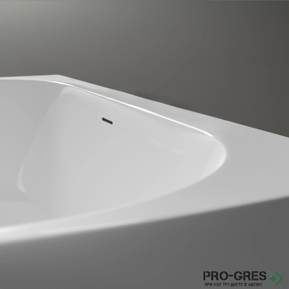 Свободностояща вана Queen Corner Left 160x70/170х73/180х80 см  Solid Stone в цвят по RAL