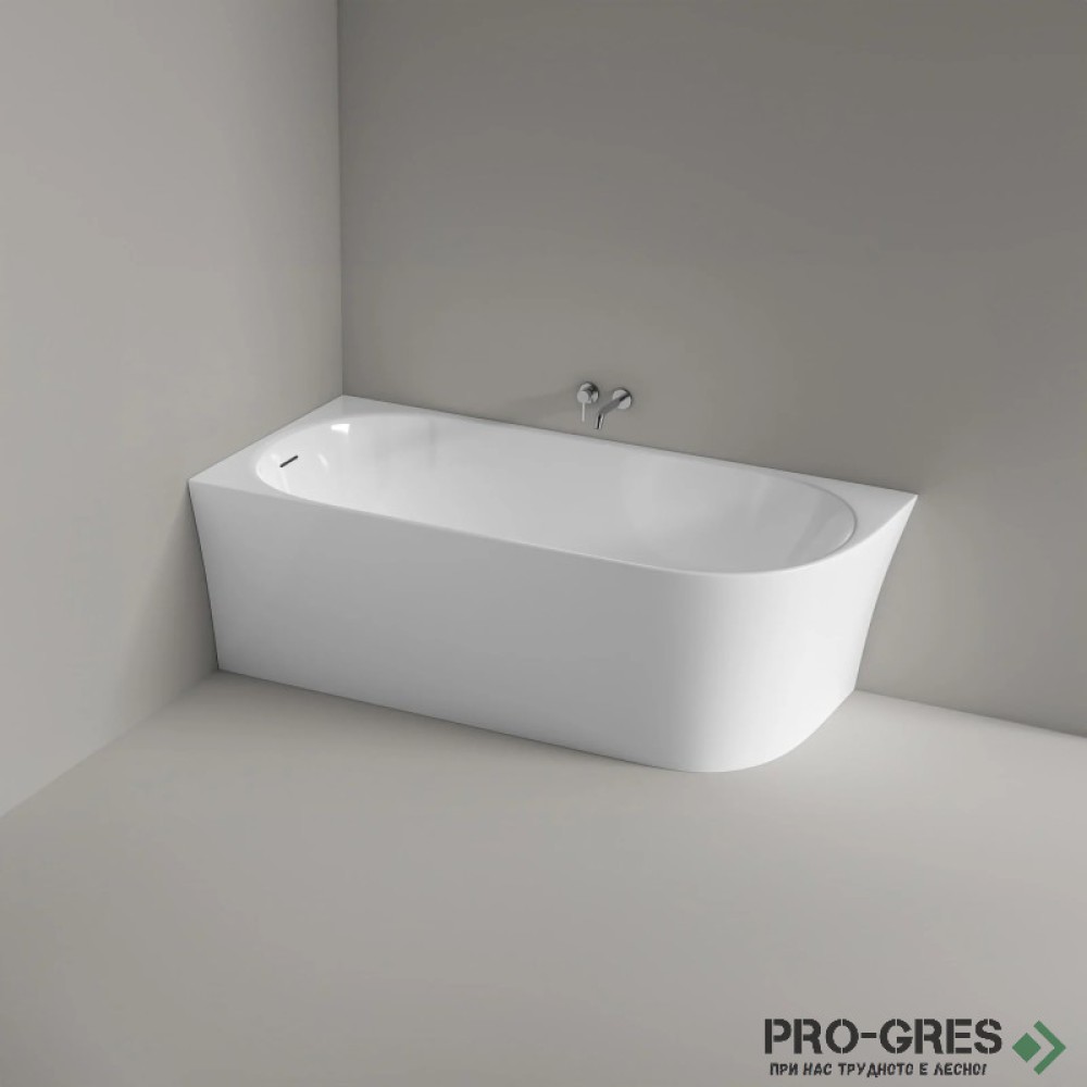 Свободностояща вана Queen Corner Left 160x70/170х73/180х80 см  Solid Stone в цвят по RAL
