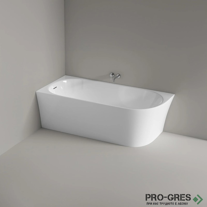 Свободностояща вана Queen Corner Left 160x70/170х73/180х80 см  Solid Stone в цвят по RAL