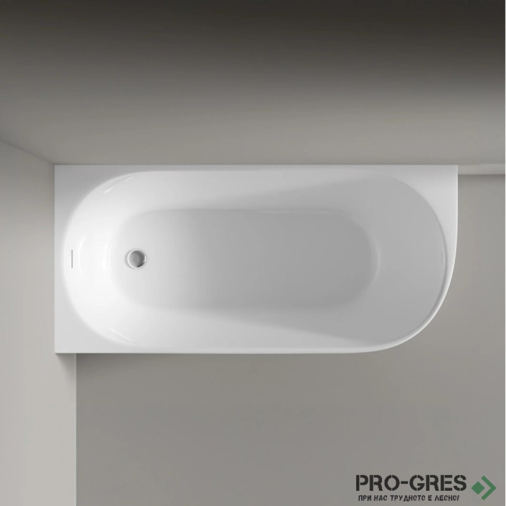 Свободностояща вана Queen Corner Left 160x70/170х73/180х80 см  Solid Stone в цвят по RAL