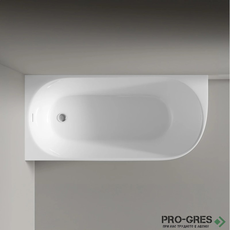 Свободностояща вана Queen Corner Left 160x70/170х73/180х80 см  Solid Stone в цвят по RAL