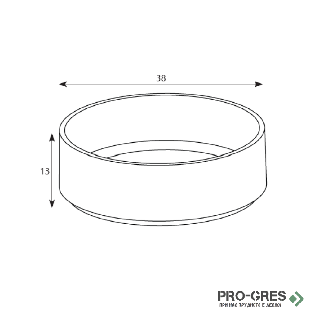 Мивка за баня Case Round ф380х130мм Solid Stone в цвят по RAL