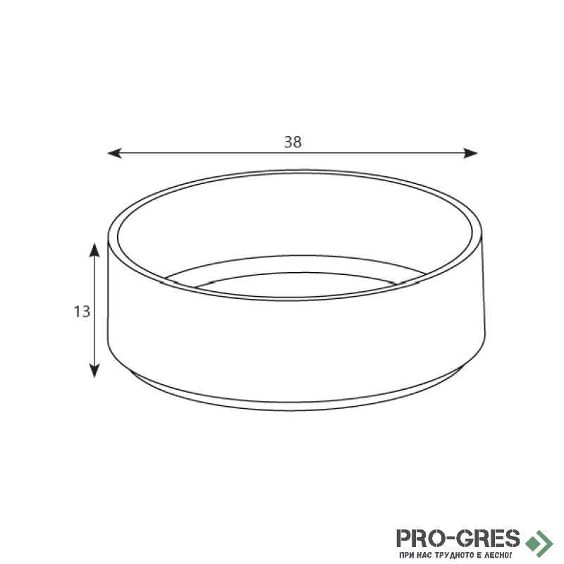 Мивка за баня Case Round ф380х130мм Solid Stone в цвят по RAL