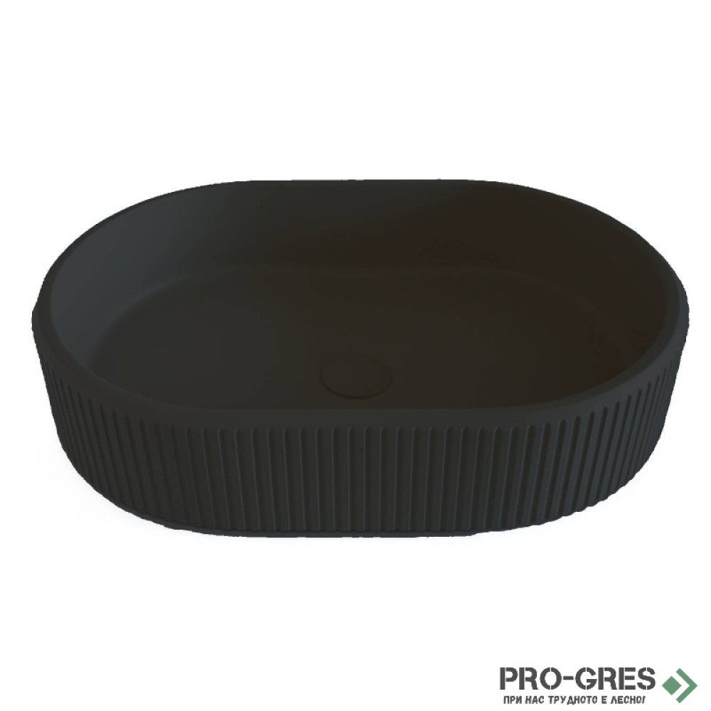 Мивка за баня Vigo Oval Stripes 296х416х130 мм Solid Stone в цвят по RAL