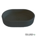 Мивка за баня Vigo Oval Stripes 296х416х130 мм Solid Stone в цвят по RAL