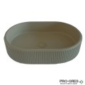 Мивка за баня Vigo Oval Stripes 296х416х130 мм Solid Stone в цвят по RAL