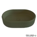 Мивка за баня Vigo Oval Stripes 296х416х130 мм Solid Stone в цвят по RAL